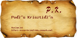 Poós Krisztián névjegykártya